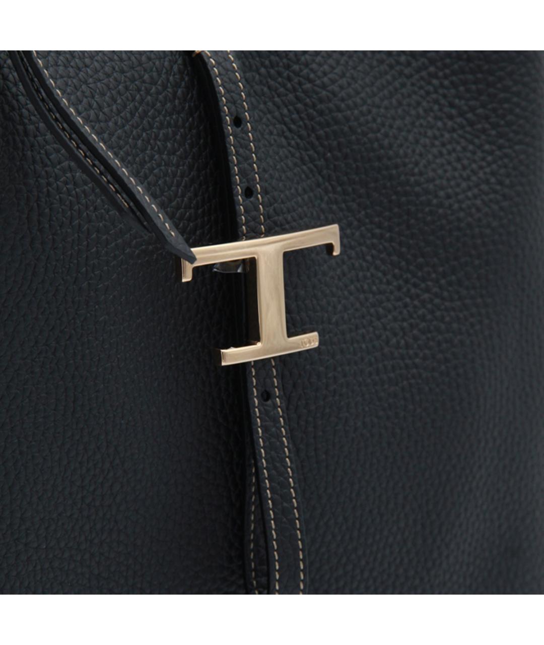 TOD'S Черная кожаная сумка тоут, фото 4