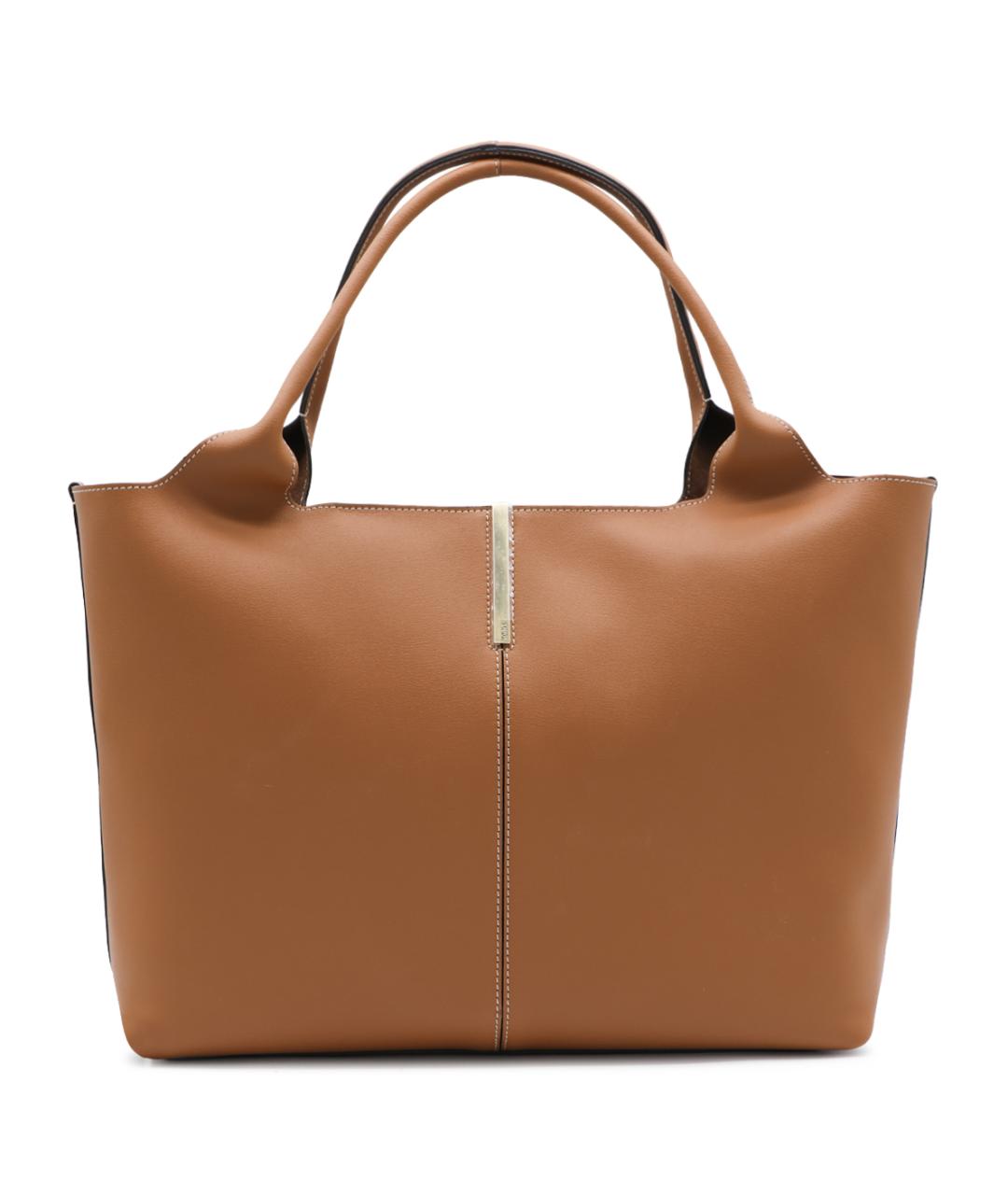 TOD'S Коричневая кожаная сумка тоут, фото 1