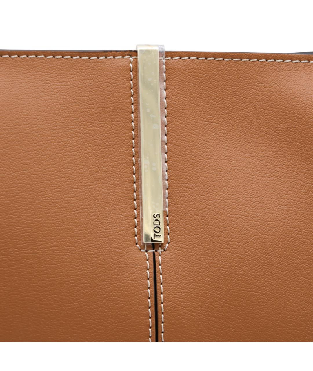 TOD'S Коричневая кожаная сумка тоут, фото 4