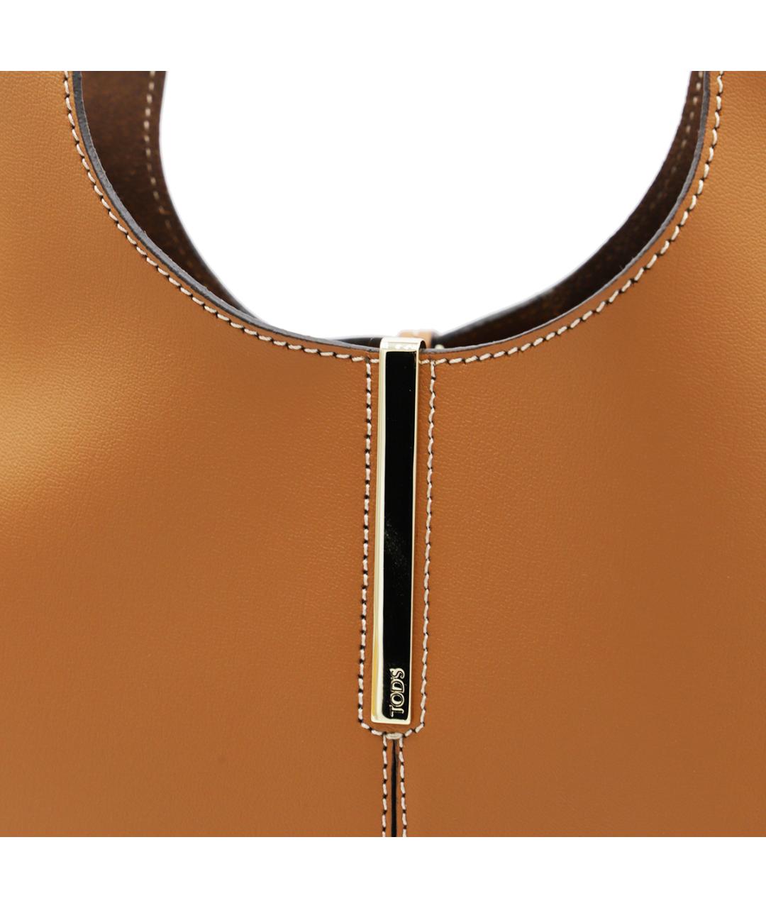 TOD'S Коричневая кожаная сумка тоут, фото 4