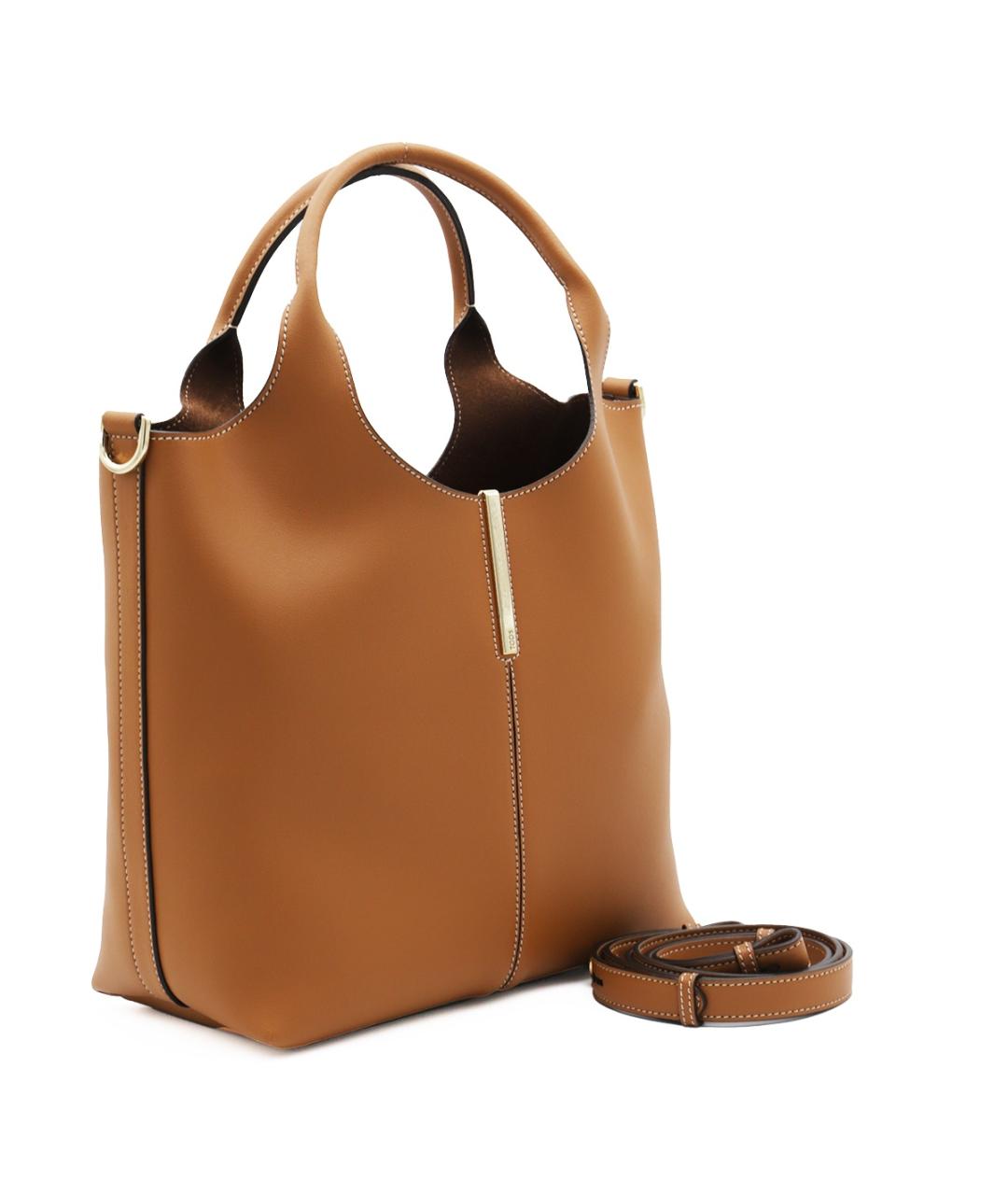 TOD'S Коричневая кожаная сумка тоут, фото 2