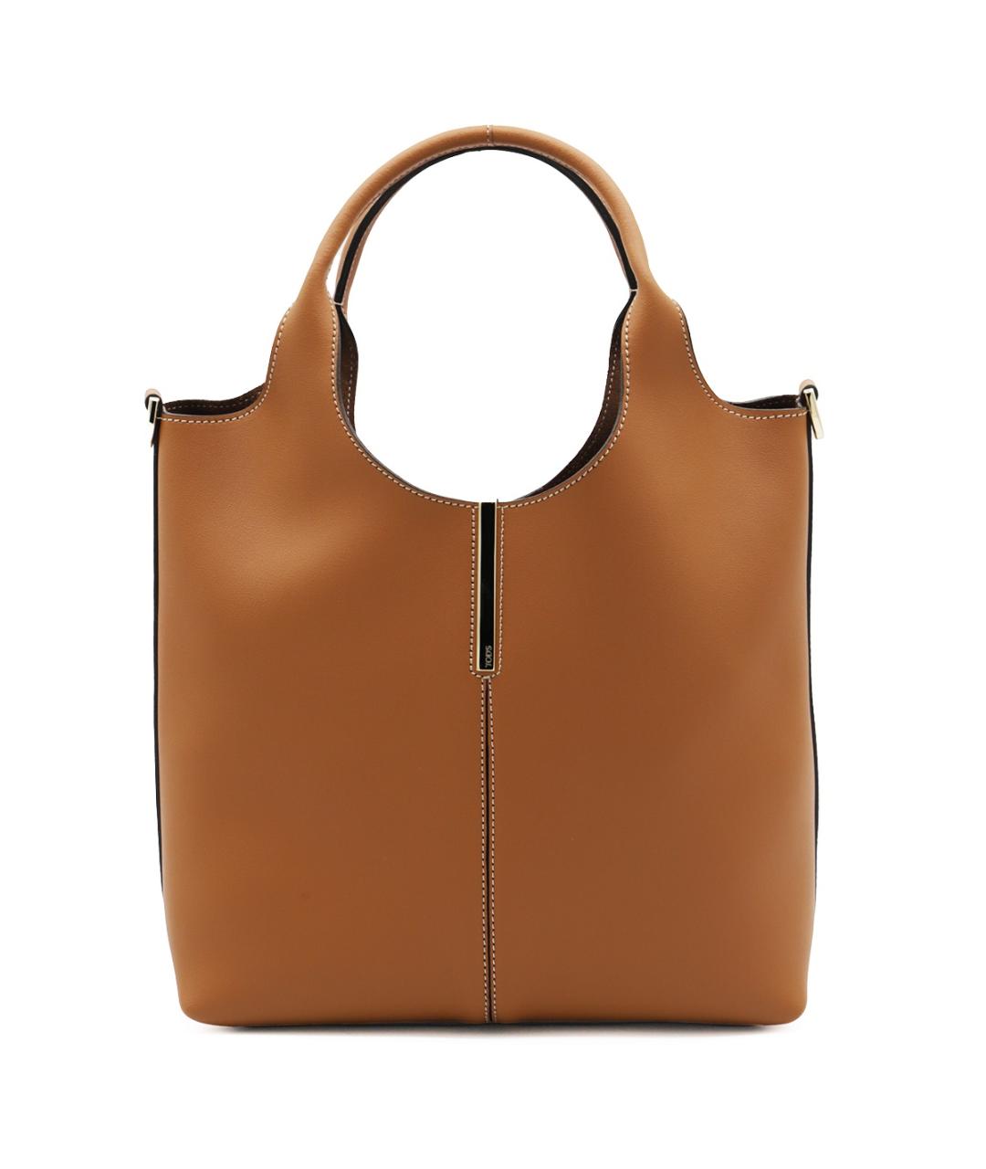 TOD'S Коричневая кожаная сумка тоут, фото 1