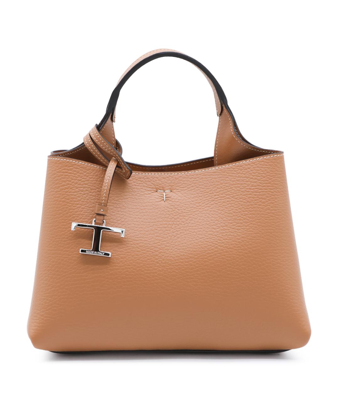 TOD'S Коричневая кожаная сумка тоут, фото 1