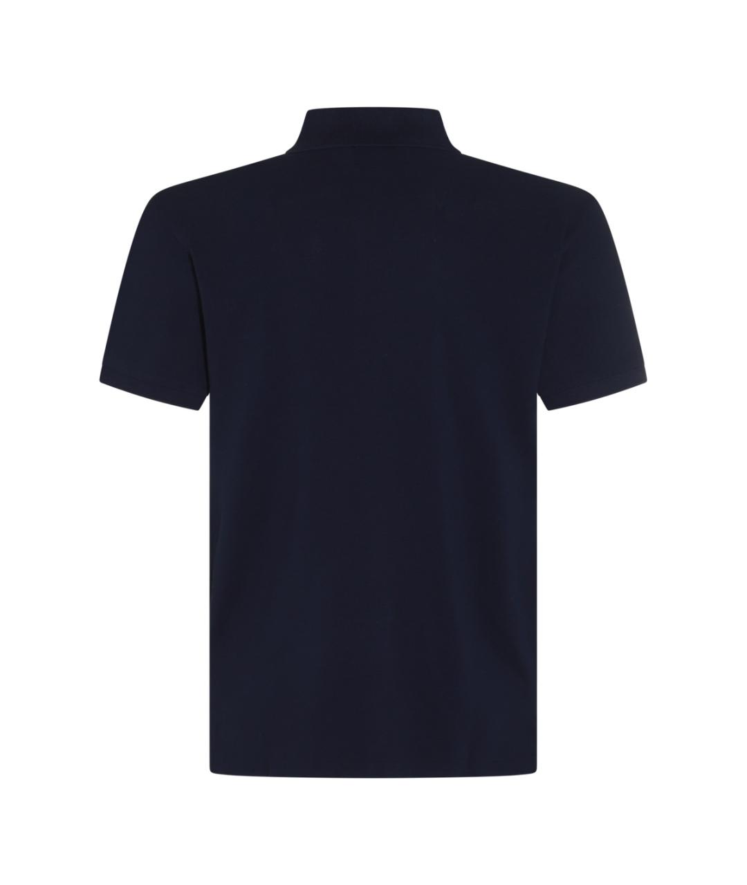 POLO RALPH LAUREN Темно-синее хлопковое поло с коротким рукавом, фото 2