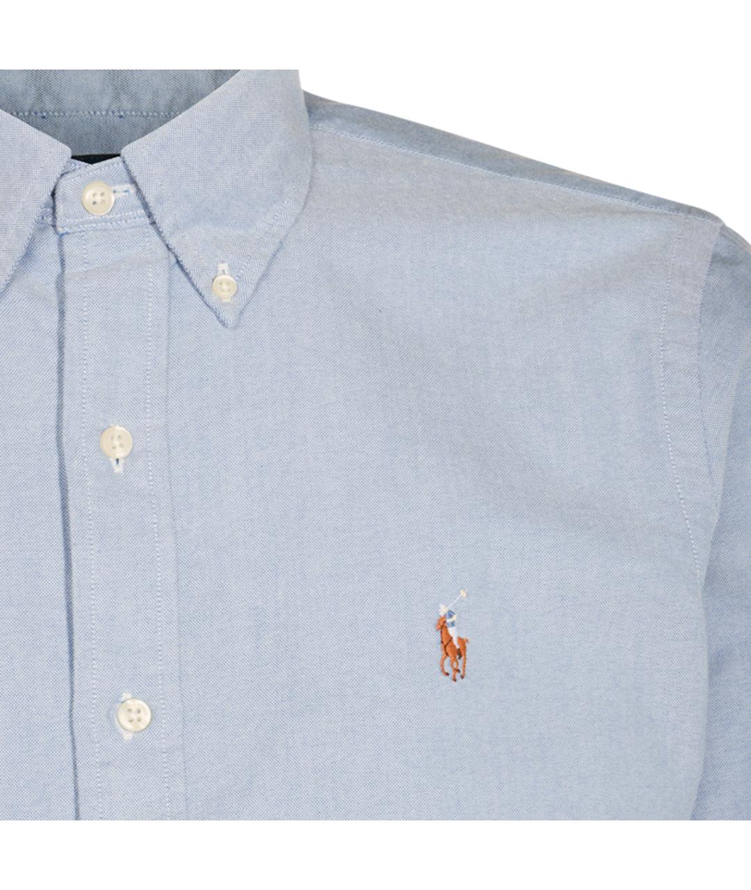 POLO RALPH LAUREN Голубая хлопковая классическая рубашка, фото 3
