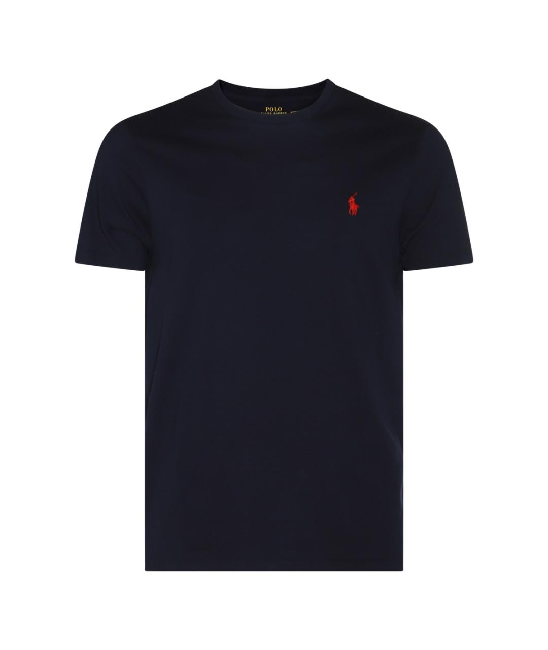 POLO RALPH LAUREN Темно-синяя хлопковая футболка, фото 1