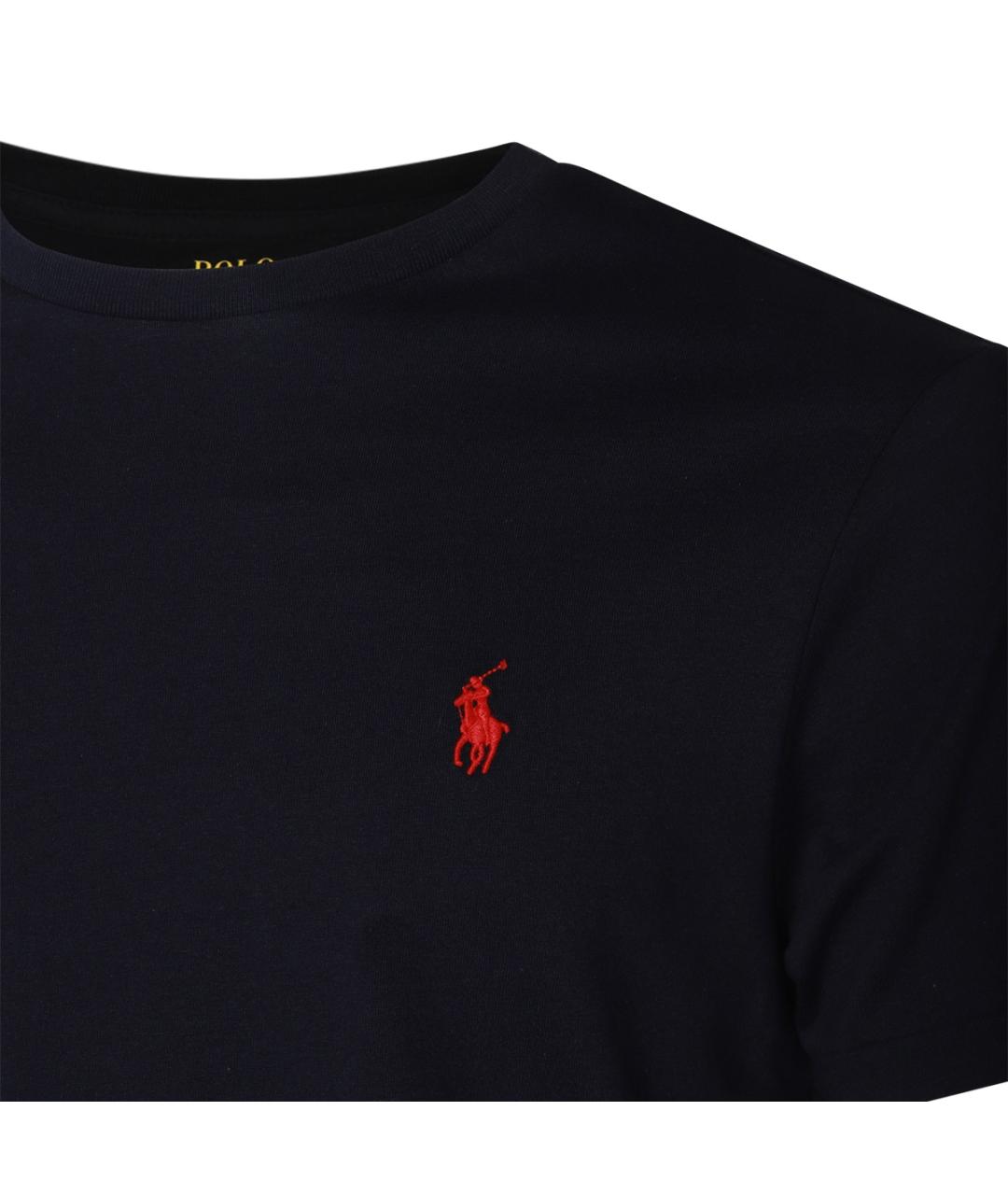 POLO RALPH LAUREN Темно-синяя хлопковая футболка, фото 3