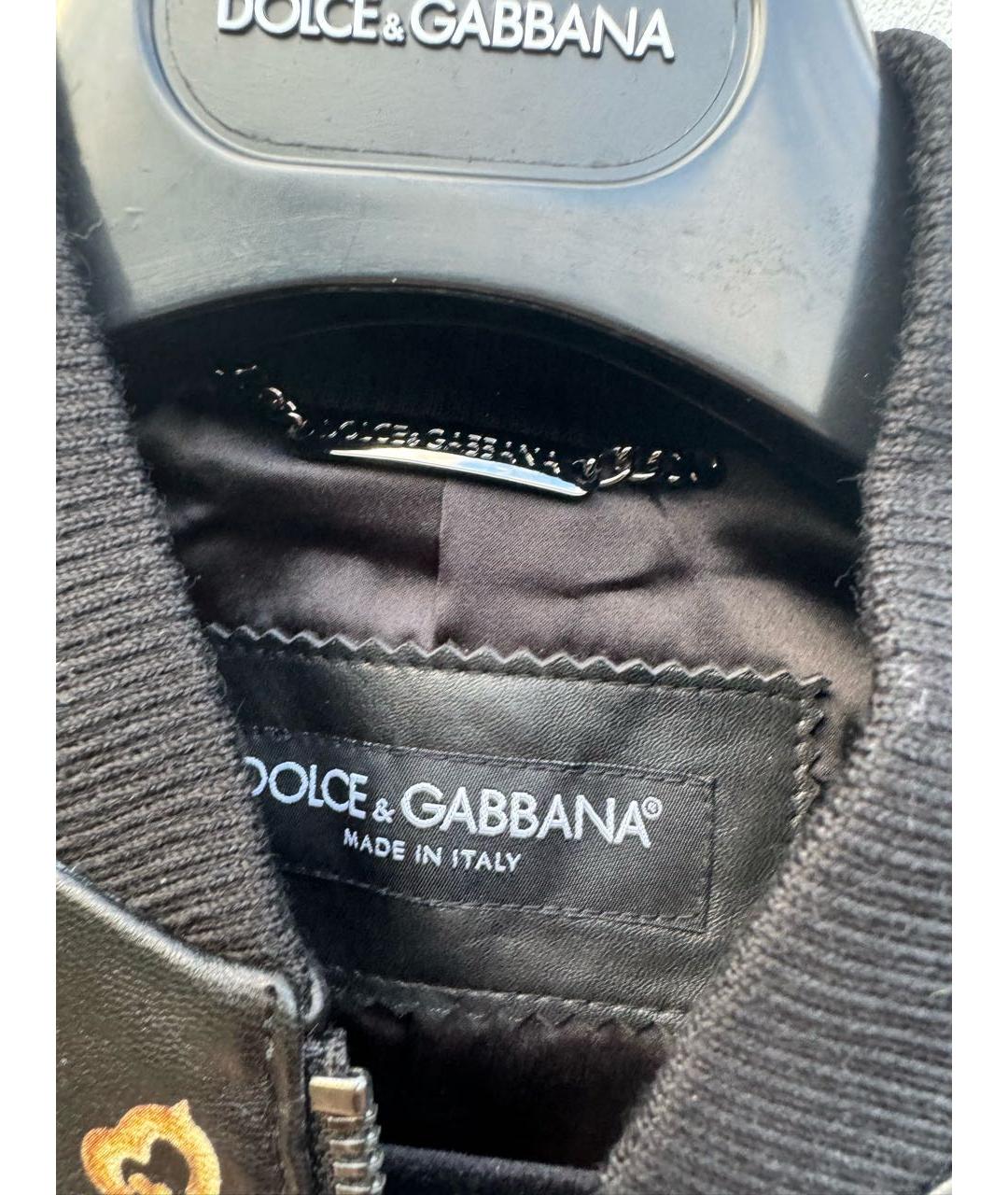 DOLCE&GABBANA Черная кожаная куртка, фото 3