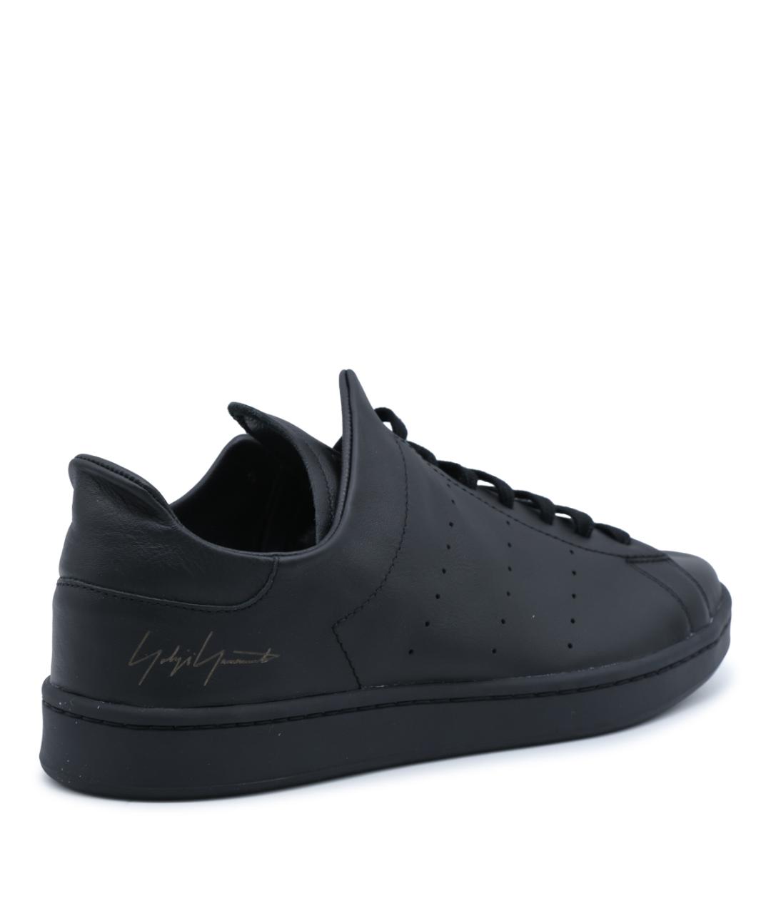 Y-3 Черные кожаные низкие кроссовки / кеды, фото 5