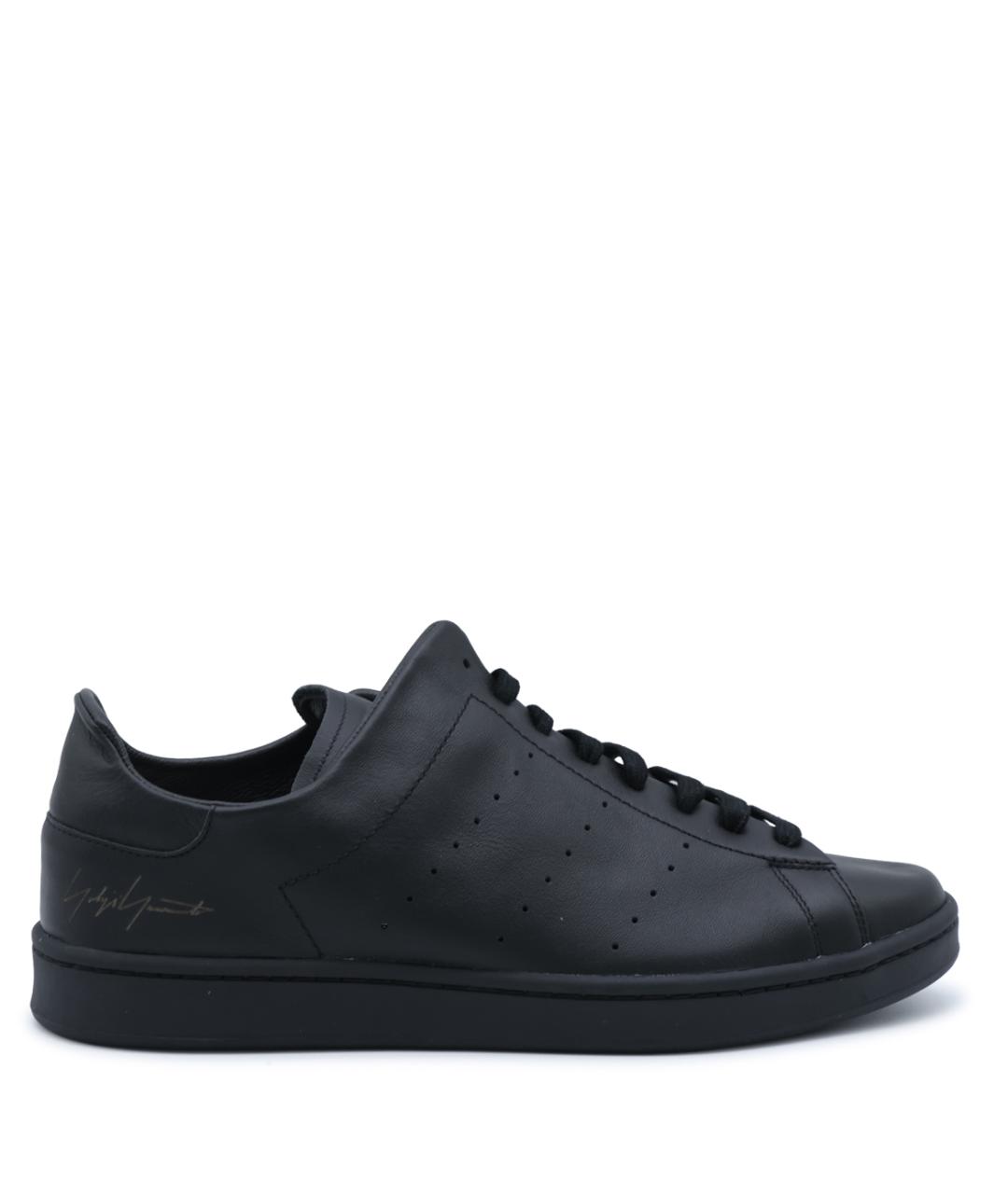 Y-3 Черные кожаные низкие кроссовки / кеды, фото 1