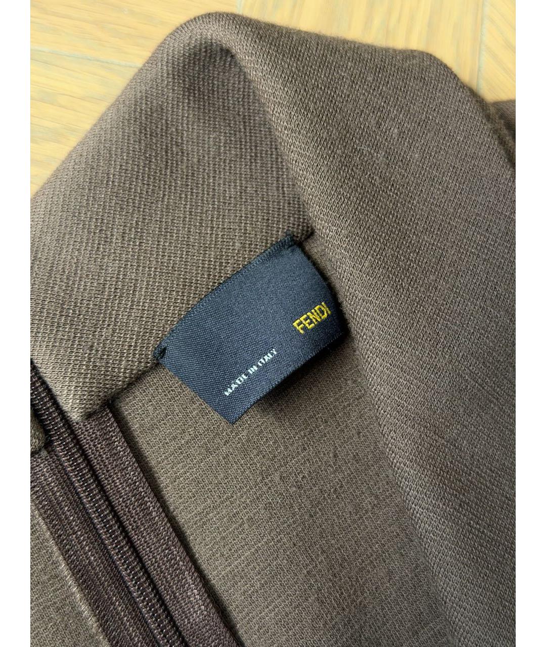 FENDI Коричневое вискозное повседневное платье, фото 3
