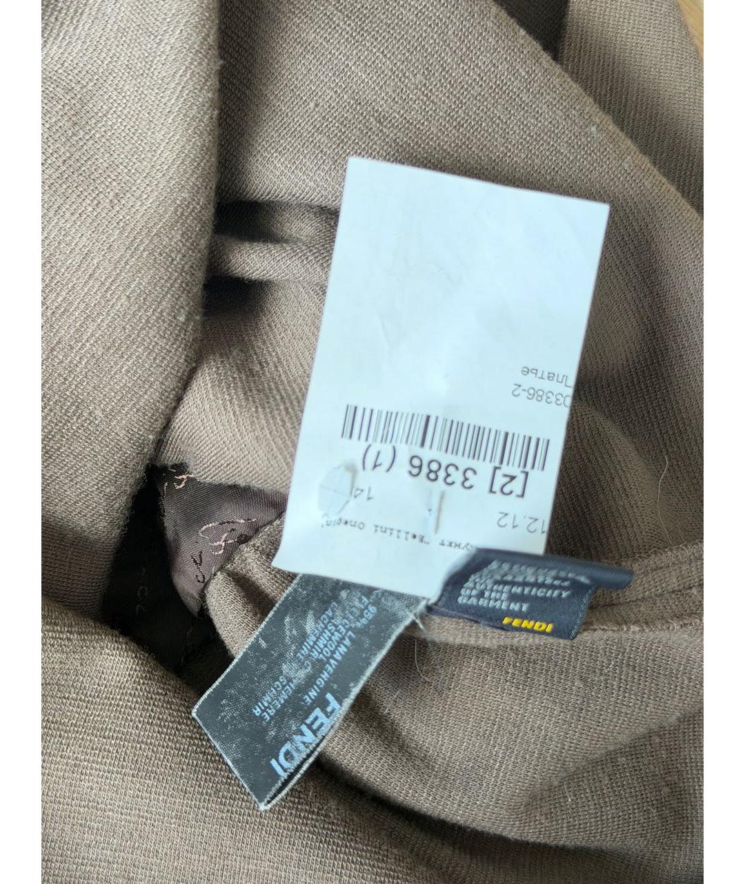 FENDI Коричневое вискозное повседневное платье, фото 4