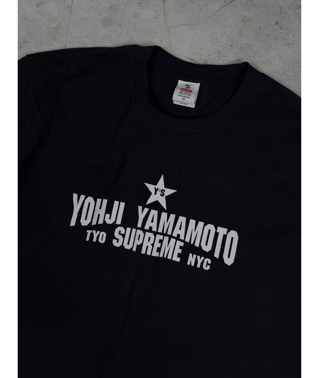 YOHJI YAMAMOTO Черная хлопковая футболка, фото 3