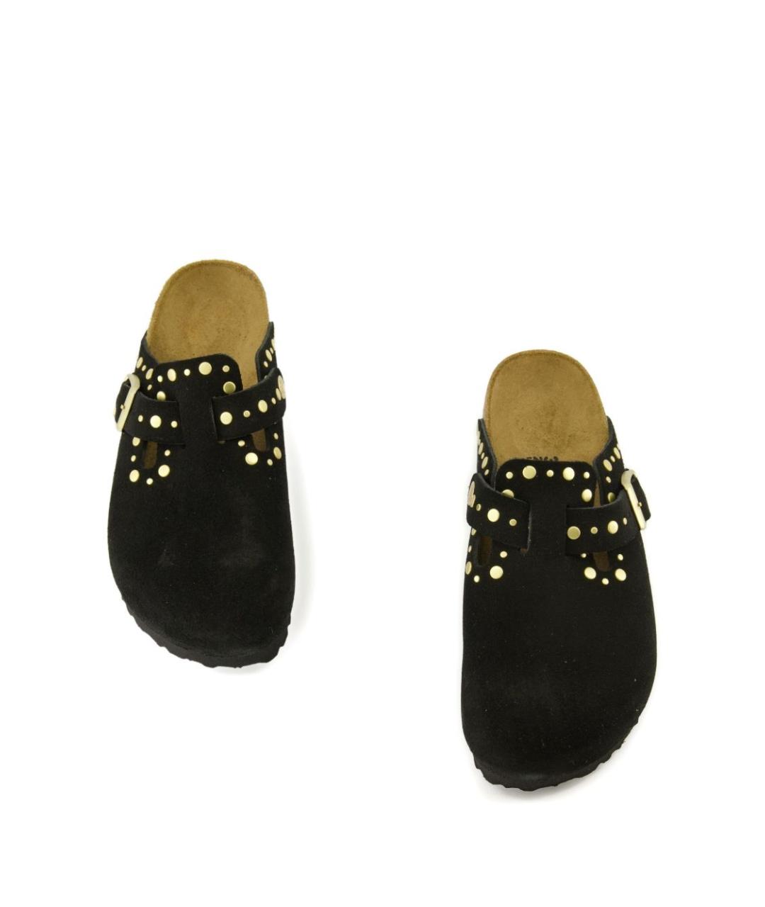 BIRKENSTOCK Черные замшевые сабо, фото 4