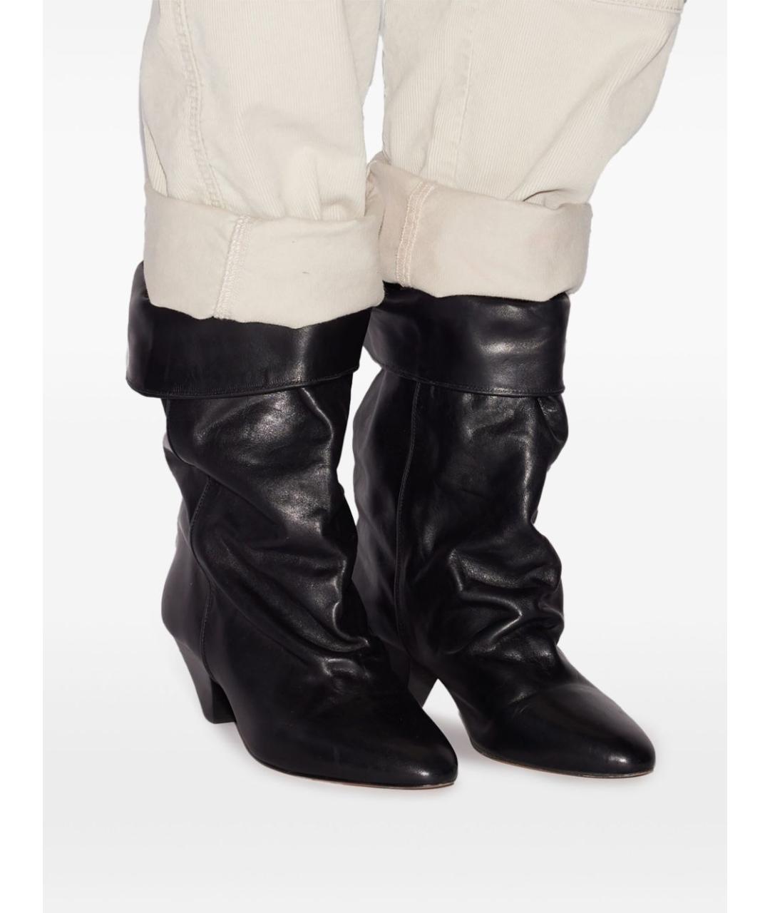 ISABEL MARANT Черные кожаные сапоги, фото 2