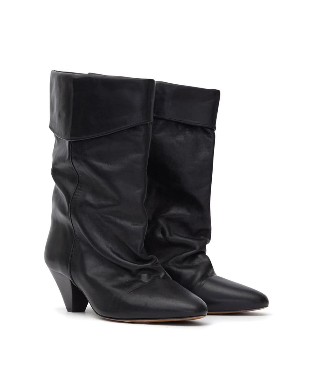 ISABEL MARANT Черные кожаные сапоги, фото 5
