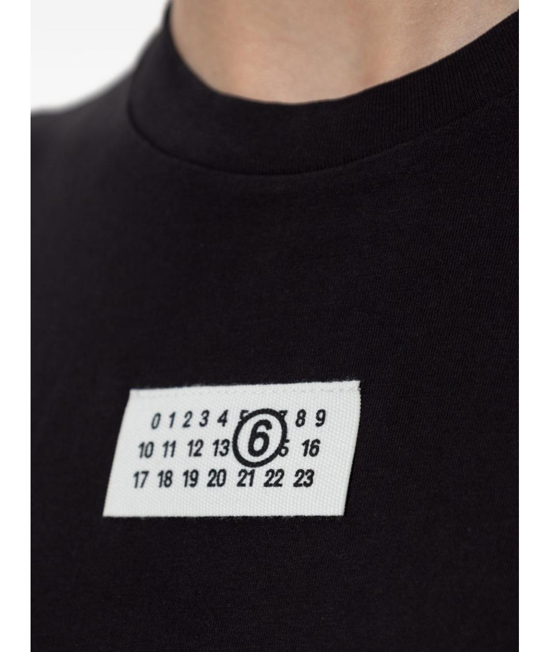 MM6 MAISON MARGIELA Черная хлопковая футболка, фото 4