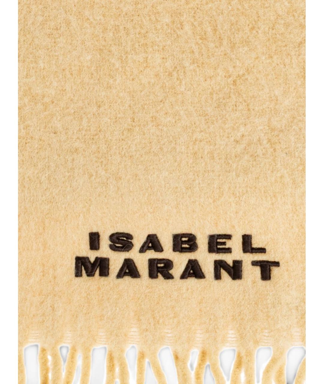 ISABEL MARANT Бежевый шерстяной шарф, фото 3