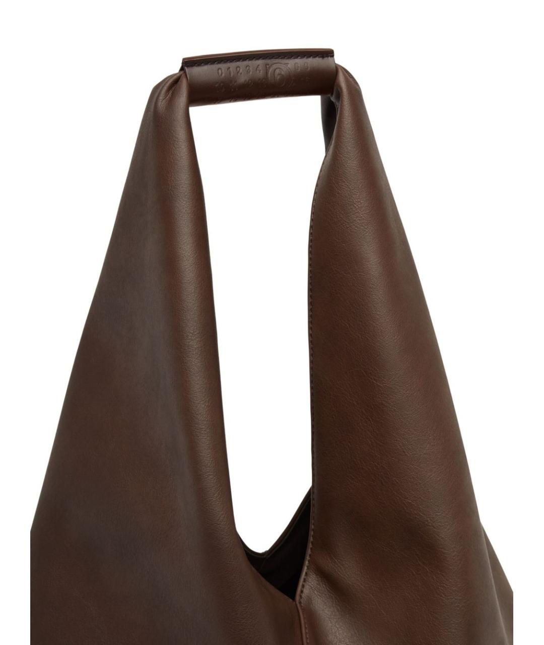 MM6 MAISON MARGIELA Коричневая сумка с короткими ручками из искусственной кожи, фото 3