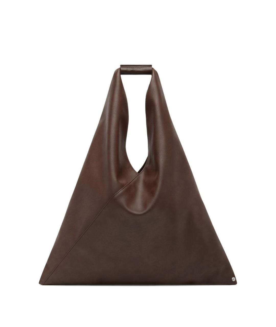MM6 MAISON MARGIELA Коричневая сумка с короткими ручками из искусственной кожи, фото 5