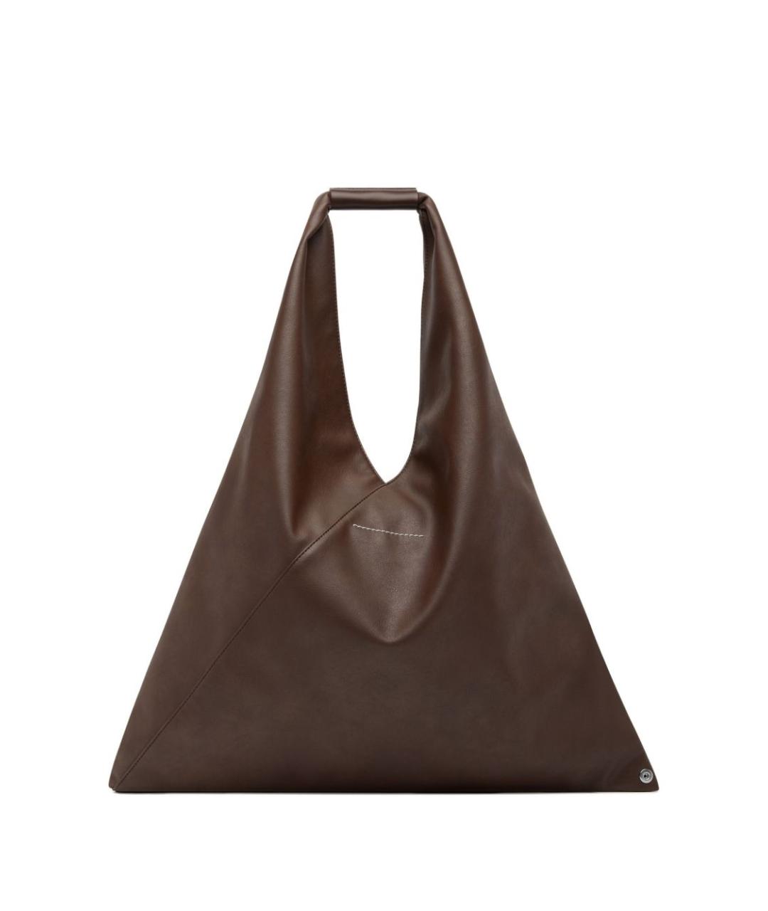 MM6 MAISON MARGIELA Коричневая сумка с короткими ручками из искусственной кожи, фото 1