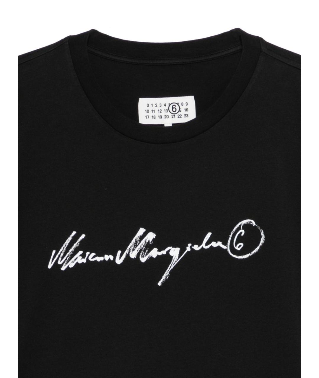 MM6 MAISON MARGIELA Черная хлопковая футболка, фото 3