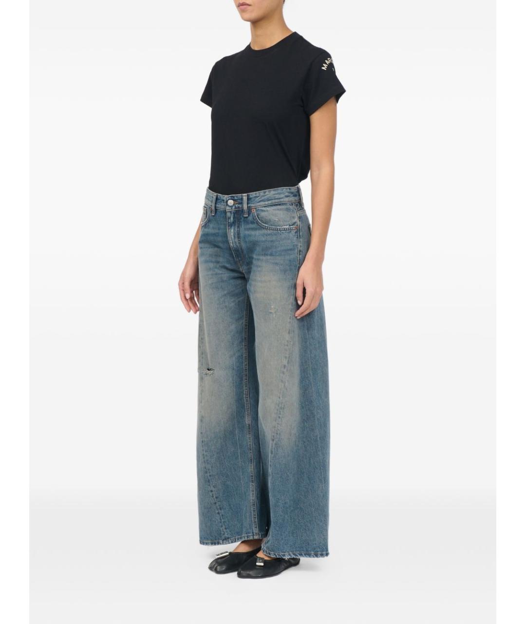 MM6 MAISON MARGIELA Синие хлопковые прямые джинсы, фото 4