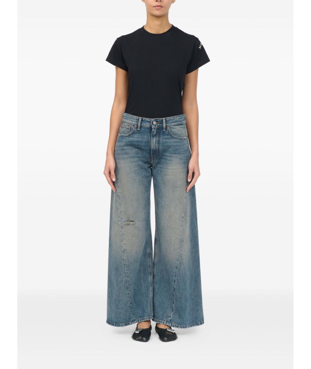 MM6 MAISON MARGIELA Синие хлопковые прямые джинсы, фото 7