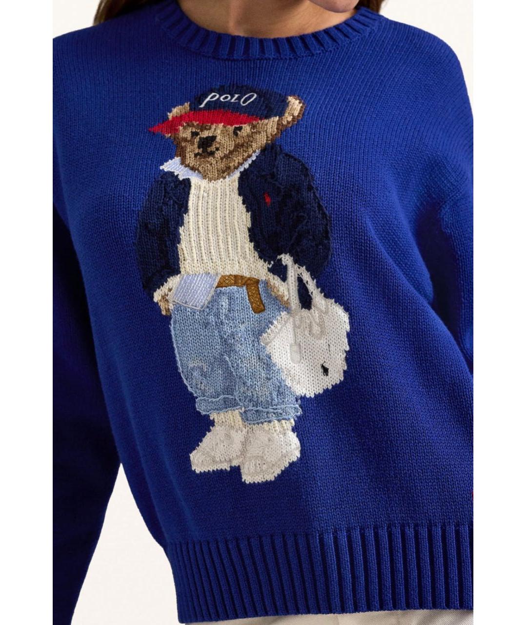 POLO RALPH LAUREN Синий хлопковый джемпер / свитер, фото 3