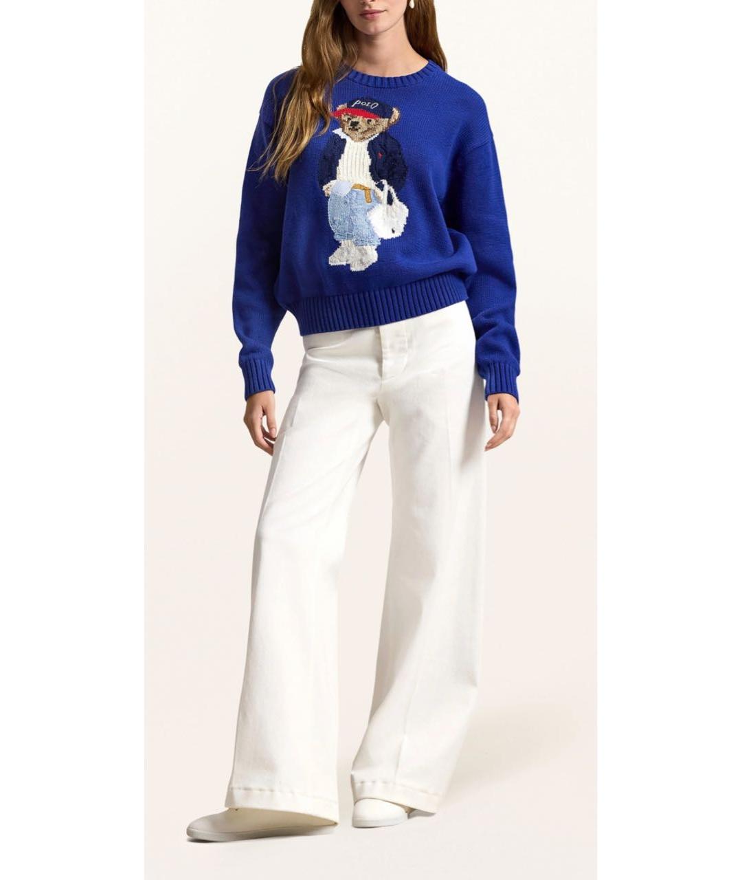 POLO RALPH LAUREN Синий хлопковый джемпер / свитер, фото 4