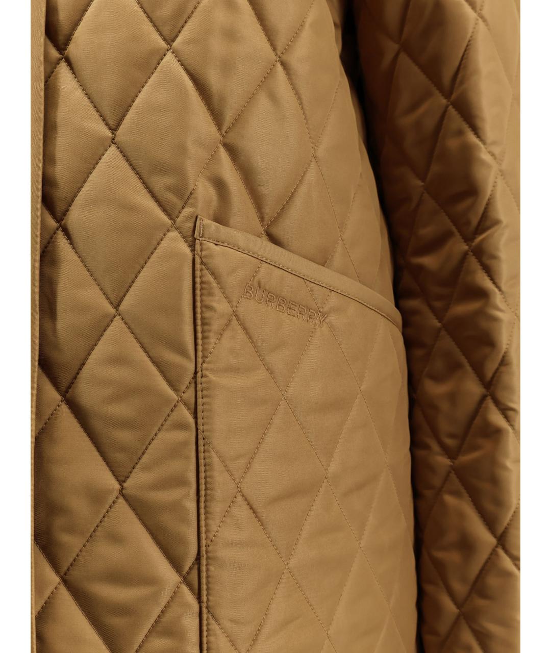 BURBERRY Бежевая полиэстеровая куртка, фото 3