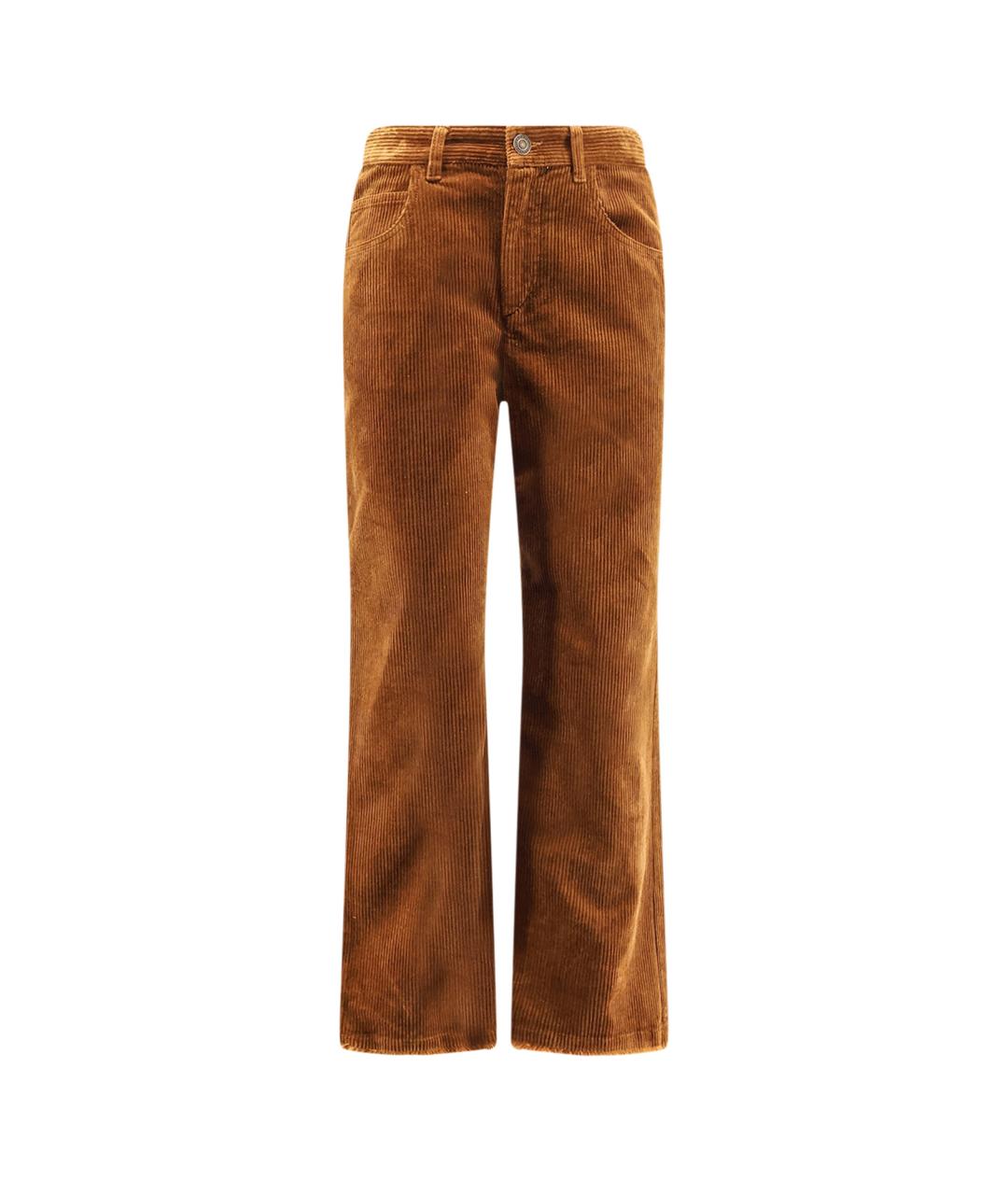 ISABEL MARANT ETOILE Коричневые хлопко-льняные джинсы клеш, фото 1
