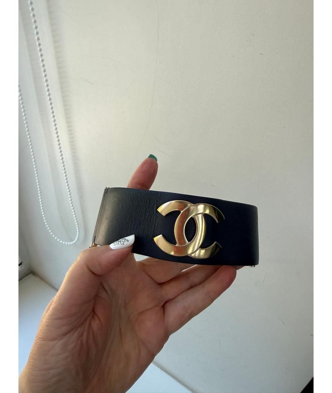 CHANEL Черный кожаный браслет, фото 2