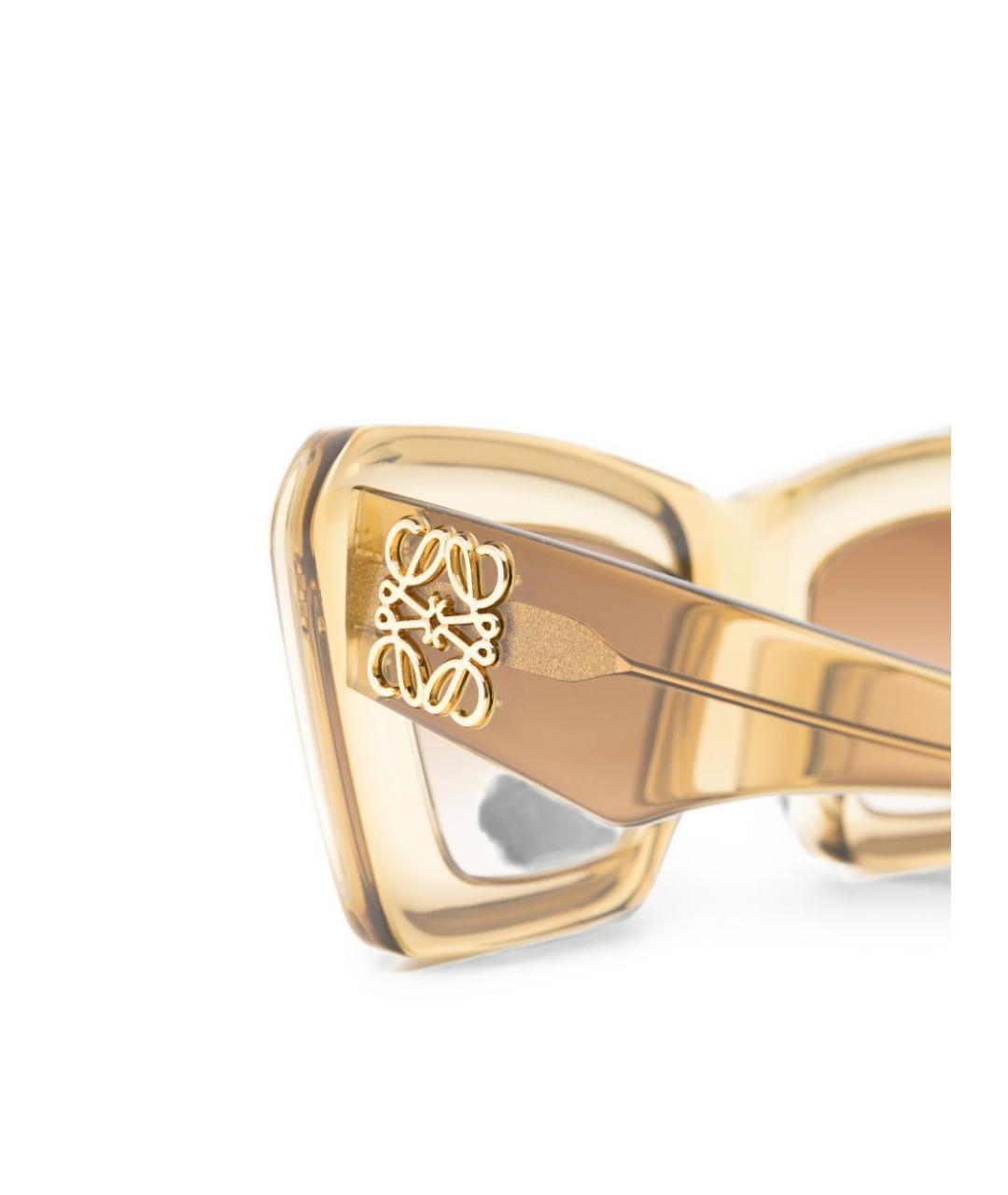 LOEWE Бежевые пластиковые солнцезащитные очки, фото 2