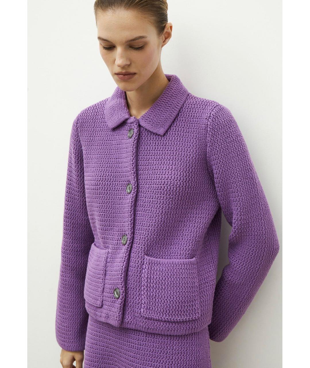 12 STOREEZ Фиолетовый хлопковый жакет/пиджак, фото 7
