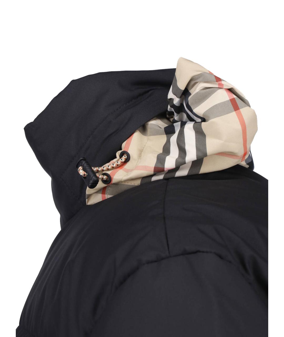 BURBERRY Черный полиэстеровый пуховик, фото 4
