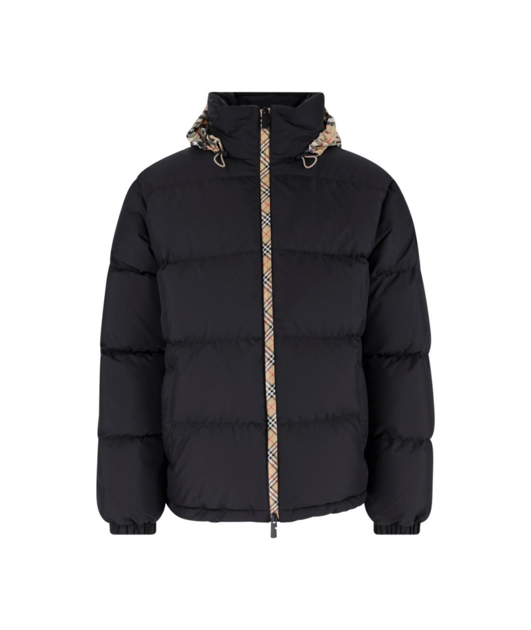BURBERRY Черный полиэстеровый пуховик, фото 1