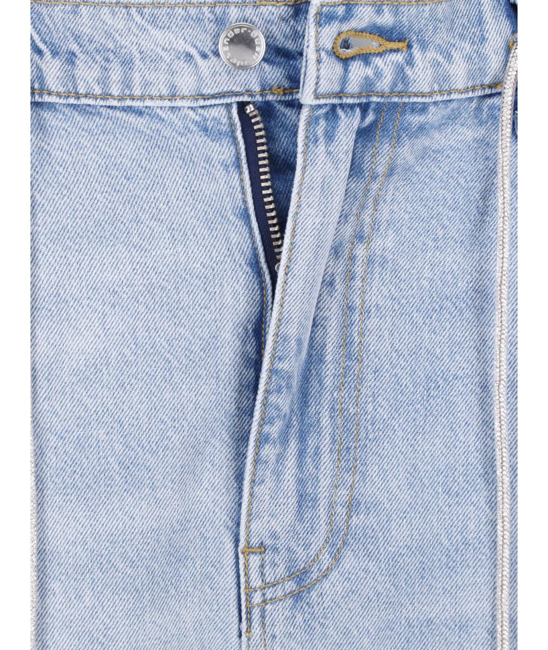 ALEXANDER WANG Голубые хлопковые прямые джинсы, фото 5