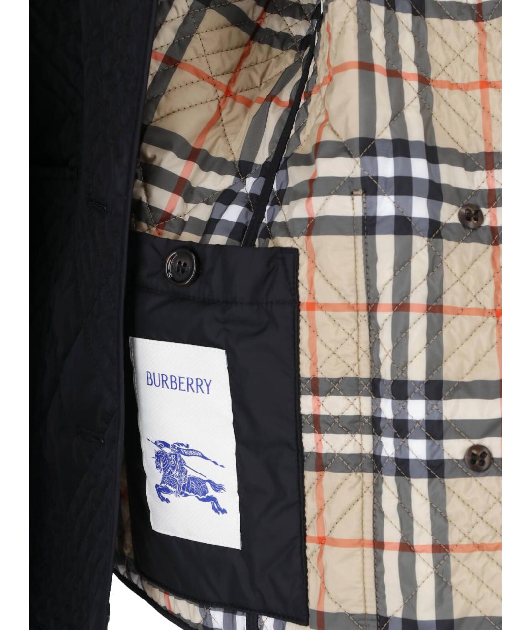 BURBERRY Черная полиамидовая куртка, фото 4