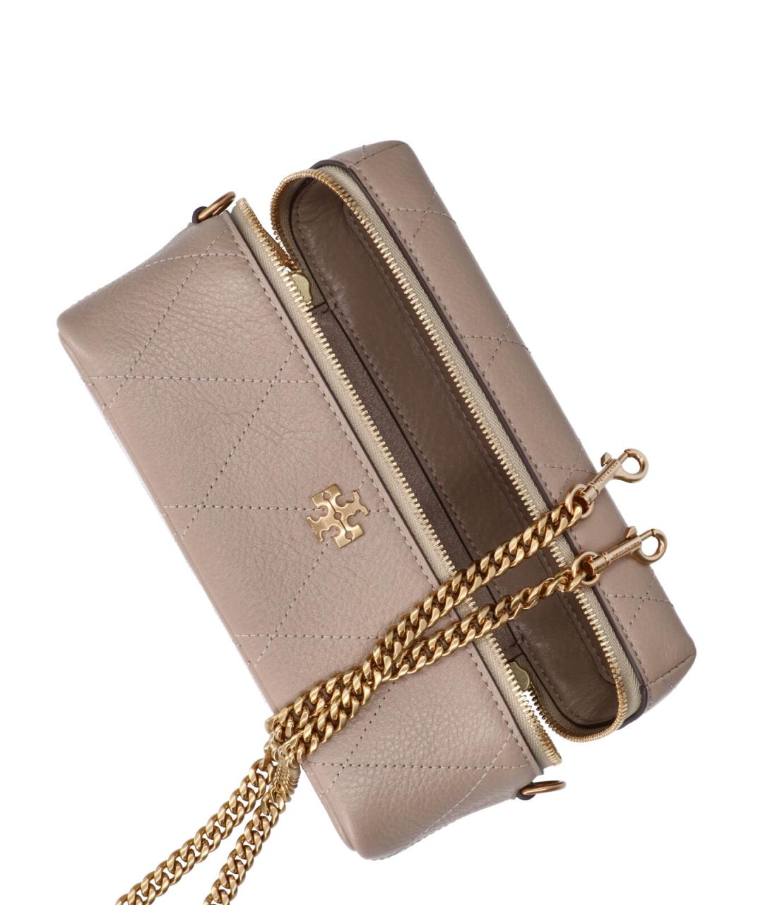 TORY BURCH Бежевая кожаная сумка через плечо, фото 4