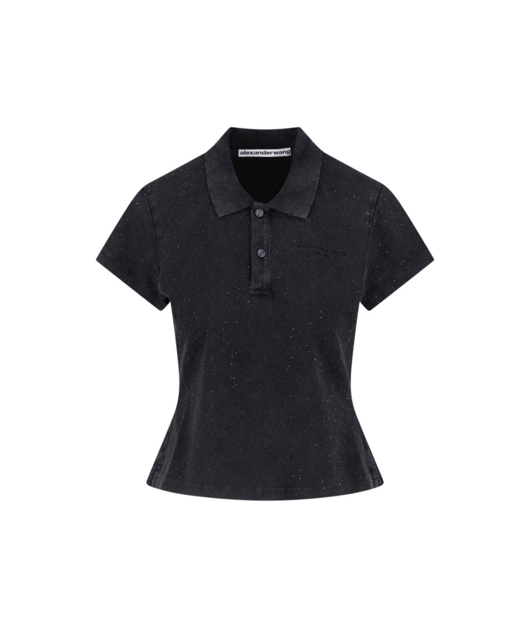 ALEXANDER WANG Черная хлопковая футболка, фото 1