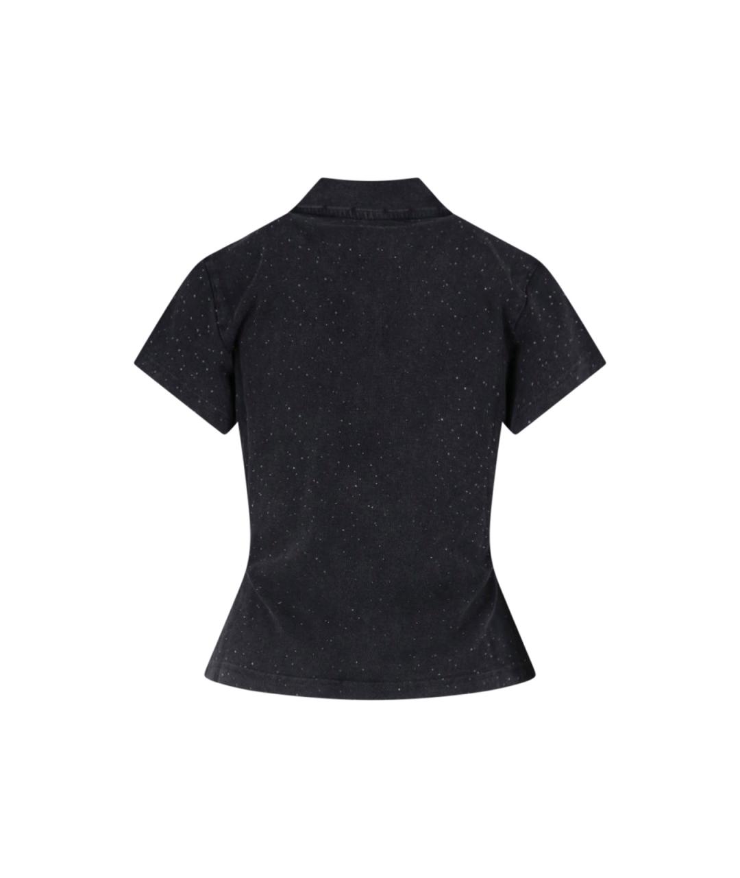 ALEXANDER WANG Черная хлопковая футболка, фото 2