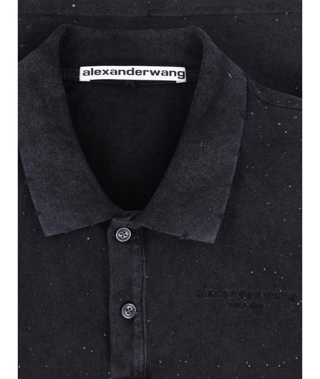 ALEXANDER WANG Черная хлопковая футболка, фото 3