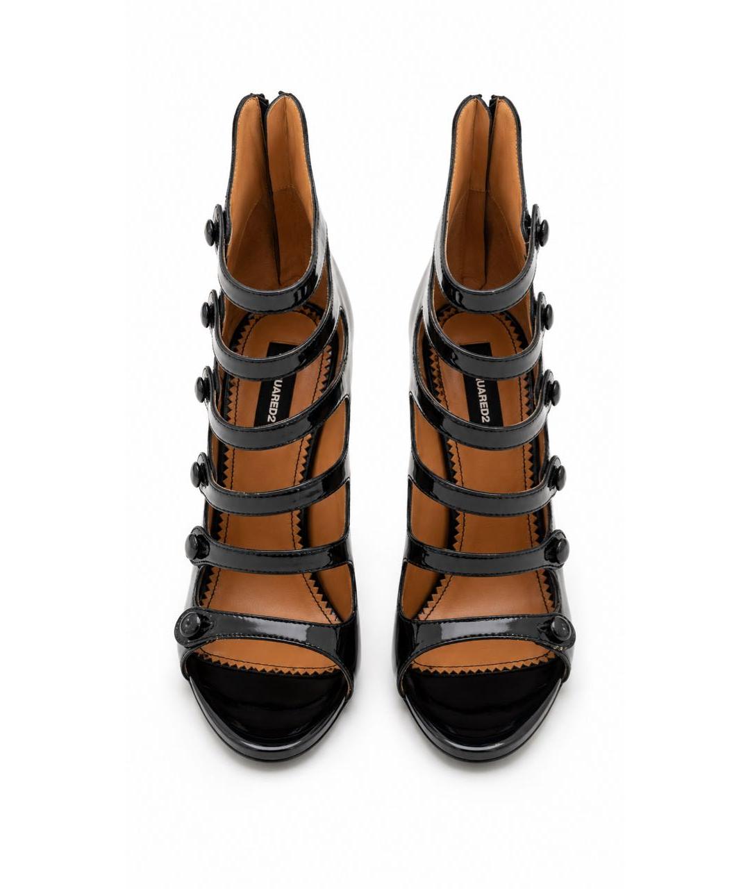 DSQUARED2 Черные кожаные босоножки, фото 2