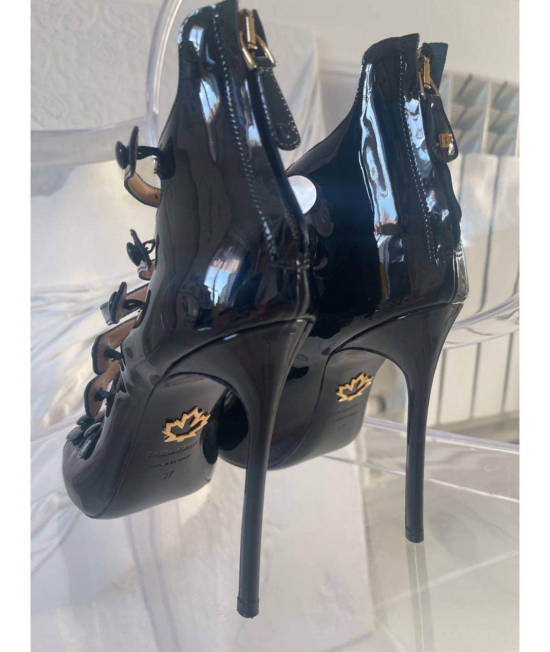 DSQUARED2 Черные кожаные босоножки, фото 6