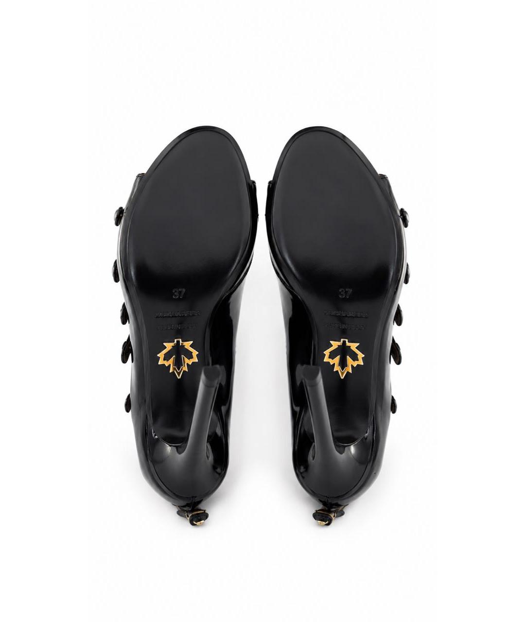DSQUARED2 Черные кожаные босоножки, фото 3