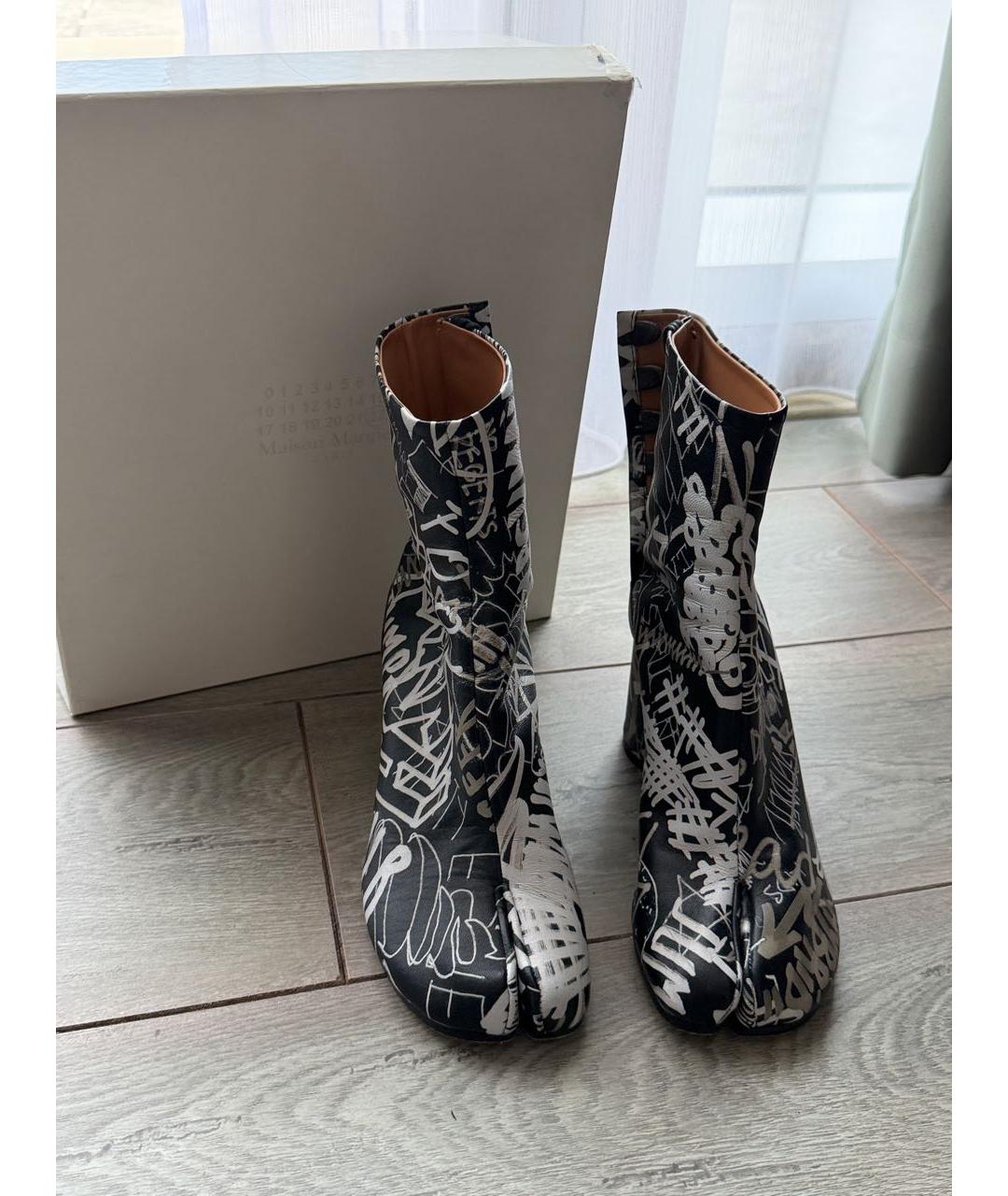 MAISON MARGIELA Черные кожаные сапоги, фото 3
