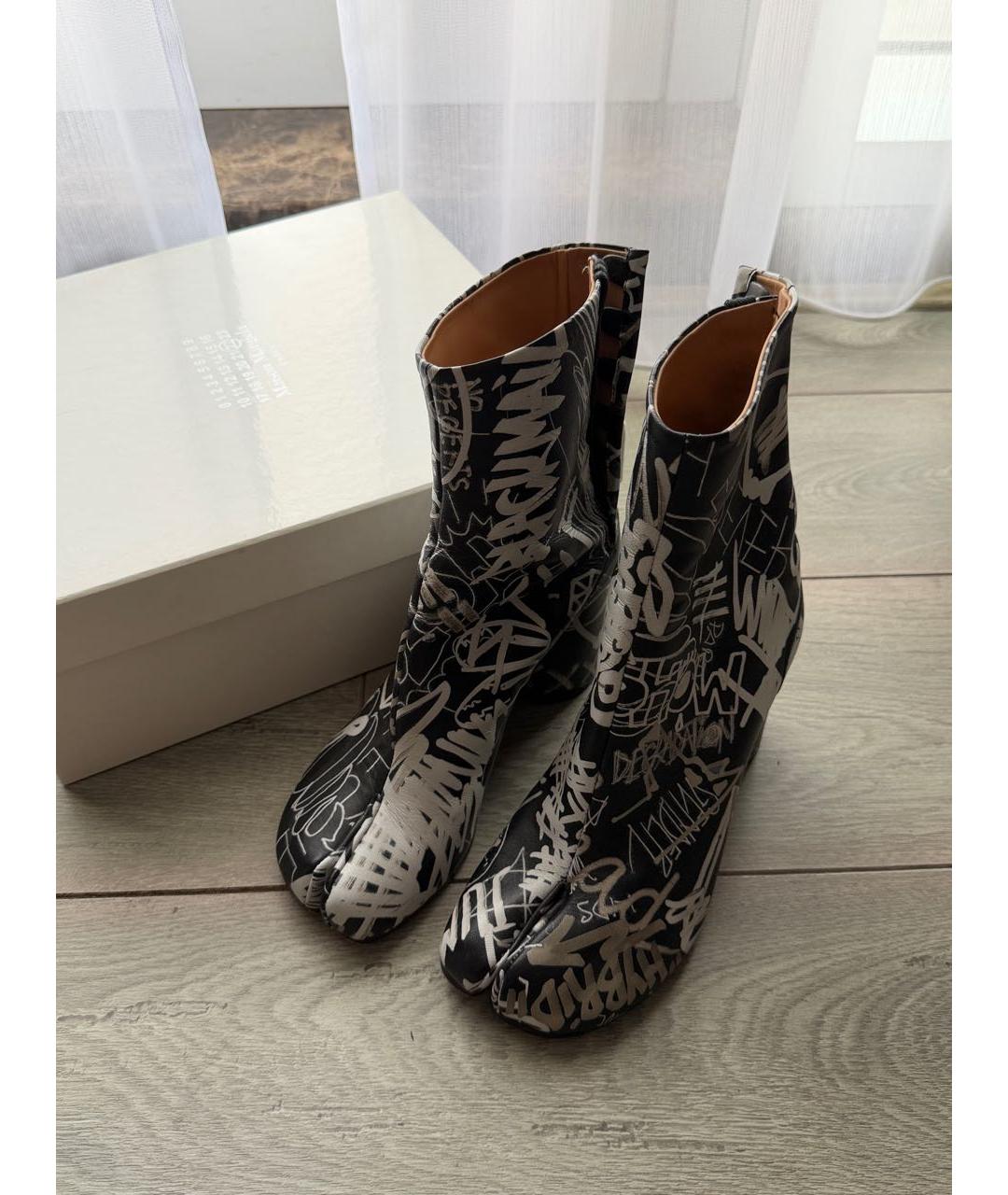 MAISON MARGIELA Черные кожаные сапоги, фото 5