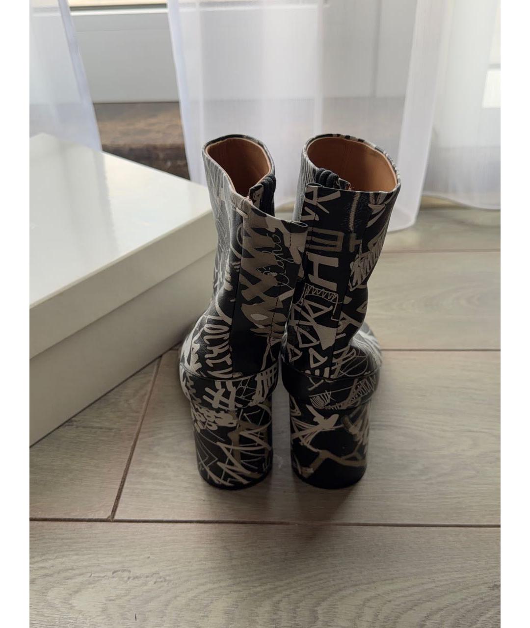 MAISON MARGIELA Черные кожаные сапоги, фото 4