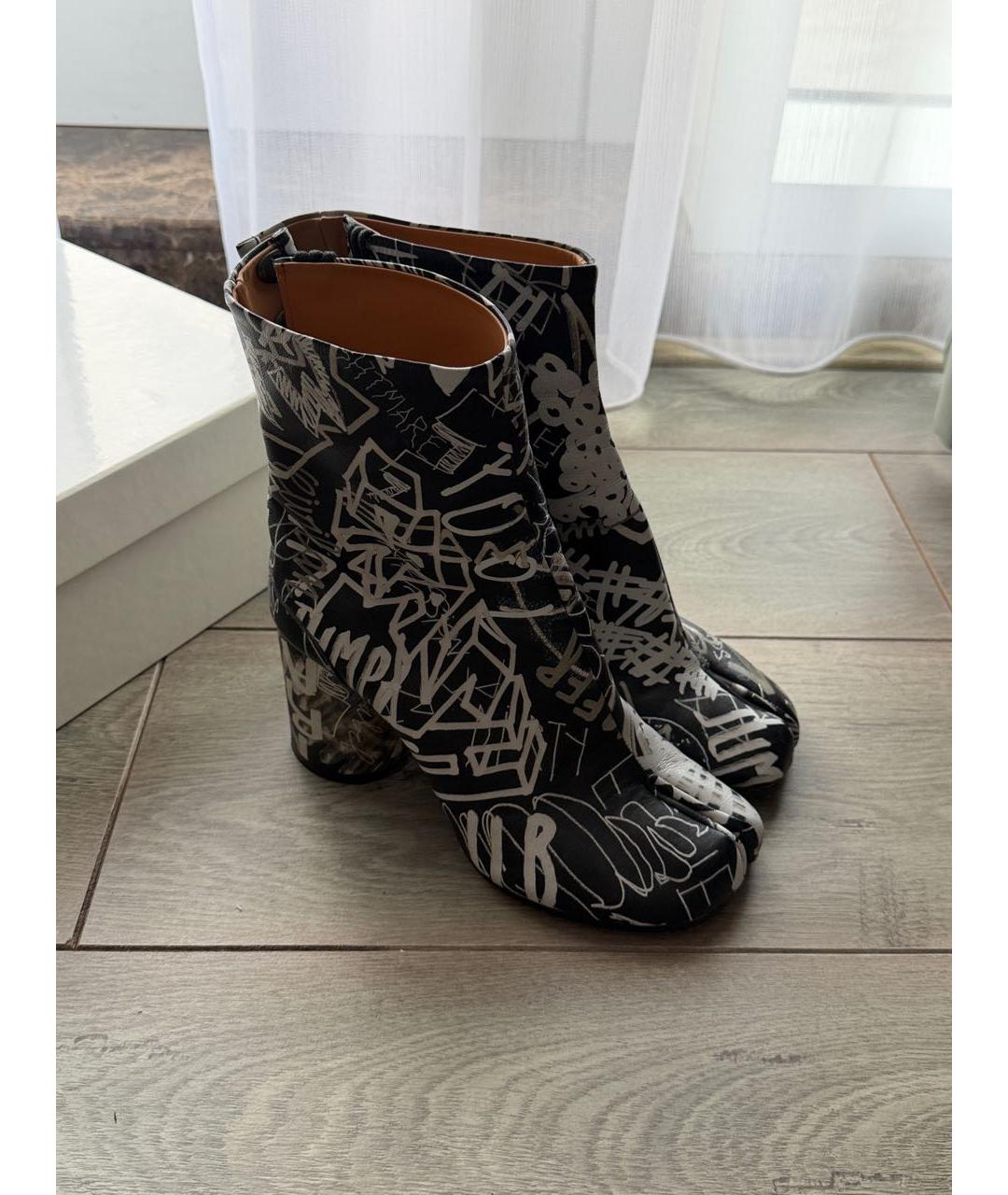MAISON MARGIELA Черные кожаные сапоги, фото 8